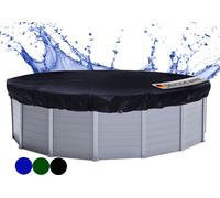 Couverture de piscine ronde pour piscines de 550 à 600 cm | Dimensions de la bâche : Ø 680 cm | Noir | Bâche de piscine été et hiver | Bâche de couverture solaire 200 g/m² PE double revêtement | Bâche