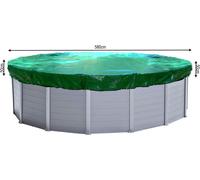 Couverture de piscine ronde pour piscines de 550 à 600 cm | Dimensions de la bâche : Ø 680 cm | Verte | Bâche de piscine été et hiver | Bâche de couverture 200 g/m² PE | Couverture doublement enduite 