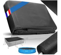 Couverture de piscine - TECTAKE - Bâche de piscine rectangulaire en polyéthylène avec film solaire auto-flottant 500 x 800 cm - Noir