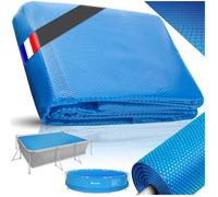 Couverture de piscine - TECTAKE - Bâche de piscine rectangulaire en polyéthylène avec film solaire auto-flottant 274 x 549 cm - Bleu