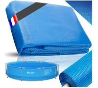 Couverture de piscine - TECTAKE - Bâche de piscine ronde, film solaire auto-flottant en polyéthylène 549 cm de diamètre - Bleu