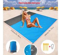 Couverture de plage anti-sable, grand tapis de plage 145" x 200", 200 cm * 210 cm, tapis de voyage surdimensionné et compact, séchage rapide, léger, avec tapis de pique-nique à poche adapté à la plage