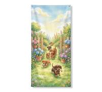 Couverture de porte décorative en forme de chiot mignon - Motif chien ludique pour le printemps et l'extérieur - Décoration intérieure et extérieure - Pour les amoureux des animaux, les festivals, les