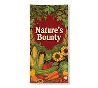 Couverture de porte décorative nature - Motif jardin potager rustique - Récolte d'automne - Décoration extérieure saisonnière - 91,4 x 183 cm