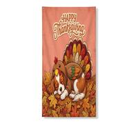 Couverture de porte extérieure de 91,4 x 182,9 cm, motif chien Cavalier King Charles Spaniel pour l'automne, Thanksgiving, bannière de porte avant et arrière, décoration de porte d'entrée, décoration