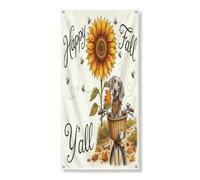 Couverture de porte extérieure de chien de Braque de Weimar aquarelle 91,4 x 182,9 cm, motif tournesol de vélo d'automne pour porte d'entrée, décoration d'intérieur cool pour porche
