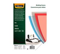Couverture de reliure A4 FELLOWES PVC 18/100 transparente incolore - sachet de 25