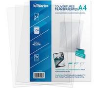 Couverture de reliure A4 feuille plastique transparente 200 microns pack de 100 feuilles