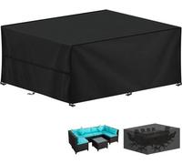 Couverture de salon de jardin - Couverture de salon de jardin - Housse de protection - Nappe - avec protection UV - Résistant - Imperméable - Résistant aux intempéries - pour l'extérieur - 420D Oxford
