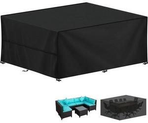 Couverture de salon de jardin - Couverture de salon de jardin - Housse de protection - Nappe - avec protection UV - Résistant - Imperméable - Résistant aux intempéries - pour l'extérieur - 420D Oxford