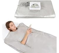 Couverture de sauna infrarouge à 2 zones, couverture chauffante infrarouge numérique en Oxford | Couverture chauffante portable avec fermeture éclair et télécommande, idéale pour la transpiration, les