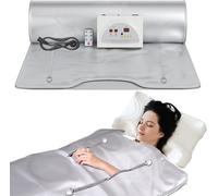 Couverture de sauna infrarouge - Sauna portable - Relaxation à domicile - Double zone de contrôle - 220 V - Argent