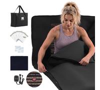 Couverture de sauna infrarouge VEVOR avec pierres minérales, couverture infrarouge 185x90 cm, noire, couverture chauffante portable pour la transpiration, la relaxation et la détoxification, contrôle