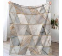 Couverture de Scandinave 100 x 130 cm, Couverture en Flanelle de Minimaliste Géométrique Losange Moelleuse et Confortable, pour Garçons et Filles, pour TV (Gris)