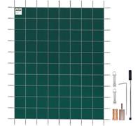 Couverture de sécurité pour piscine adaptée aux piscines enterrées rectangulaires de 20 x 40 pieds, couverture de sécurité avec trous de drainage, couverture solide en maille pour piscine, couverture