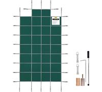 Couverture de sécurité pour piscine VEVOR, adaptée à une couverture de piscine de sécurité enterrée de 18 x 36 pieds, filet vert avec des niveaux finaux de 4 x 8 pieds au centre, couverture de sécurit