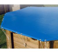 Ubbink Couverture de sécurité piscine bois octogonale allongée 3,55 x 5,05 m