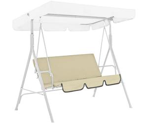 Couverture de Siège pour Balancelle Imperméable 150x50cm , Housse de Rechange pour Balancelle de Jardin , Anti-UV,pour Balancelle Terrasse Extérieure 3 places, Housse Protectrice(Beige)