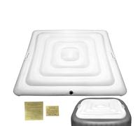 Couverture De Spa Gonflable, 165cm Couvre-Bain Gonflable Carré avec Poignées, Couvercle De Spa Isolation Thermique Pliable, Sotherme UV, Coupe-Vent, Imperméable, Gonflagen Et Dégonflage Rapide