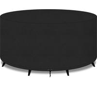 Couverture de table de jardin 130x70cm noir imperméable Patio PLUS rattan/cube table meubles de jardin Housse de protection ronde