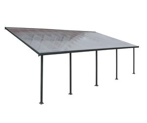 Couverture de terrasse Feria Palram - Auvent 4 x 7,87 m gris