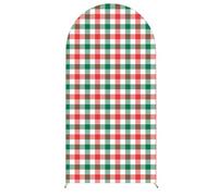 Couverture de Toile de Fond Arche Noël (Gingham,55x120cm) | Mateju Couverture Arche en Tissu Double Face Mariage Fête Housse pour Toile de Fond,Décoration Anniversaire Banquet Cérémonie