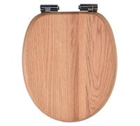 Couverture de toilette en bois massif – chêne, avec mécanisme de fermeture douce, fixation rapide et surface Easy-Clean