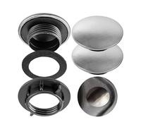 Couverture de trou de robinet d'évier, 2 pièces, Ø 45 mm de couverture, Ø 27 x 10 mm de filetage, rosace de couverture en acier inoxydable avec joint et écrou, bouchon de trou de robinet