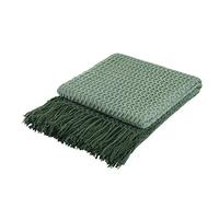 Couverture décorative super douce en tricot pour canapé, chaise, lit, jeté de sieste légère, douce et confortable comme du cachemire, motif de tissage délicat avec franges, 127 x 152 cm