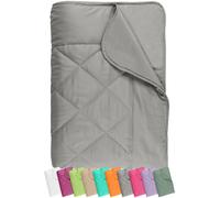 Couverture d'été ultra-légère Unyqoos® en microfibre – 135x200 cm, gris, motif losanges, avec un rembourrage d'environ 270 g, hypoallergénique, lavable à 60°C