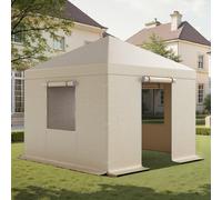 Couverture d'hiver 3,05 x 3,05m Pavillon - Couverture de rechange avec parois latérales et fenêtres en filet - Couvertures de protection de stockage Matériau PE - Pavillons non inclus - convient pour