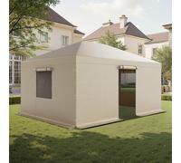 Couverture d'hiver pour pavillons 3,68x4,9 m - Couverture de rechange avec parois latérales & fenêtres en filet - Matériau PE - Couvertures de protection pour le stockage - Pavillons non inclus