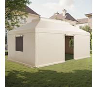 Couverture d'hiver pour pavillons à double toit de 3,66 x 6,1 m, couverture de rechange avec parois latérales & fenêtres en filet, couvertures de protection pour le stockage, pavillons non inclus
