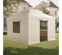 Couverture d'hiver pour pavillons de 3,05 x 3,65m - Couverture de rechange avec parois latérales & fenêtres en filet - Couvertures de protection de stockage en PE haute densité - Sans pavillons dans l