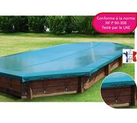 Couverture d'hivernage opaque piscine hors-sol bois WALU WOOD Walter Anthracite/sable