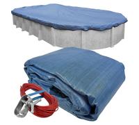 Couverture d'hivernage XL pour piscines ovales, dimensions 6,4 x 12,5 mètres
