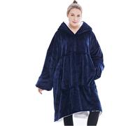 Couverture douillette oversize avec capuche, réversible, taille unique, en microfibre polaire avec doublure en sherpa