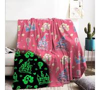 Couverture douillette pour enfant - 150x200cm - Château de ballons Glow in The Dark - Douce et chaude - Rose - Cadeaux pour fille (CBao, 150x200cm)