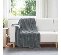Couverture - edredon - plaid Vidaxl Jeté Gris foncé 130 x 150 cm Toison