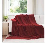 vidaXL Plaid Jeté Rouge Bordeaux Toison - Polaire douillette, léger et polyvalent - 220 x 240 cm