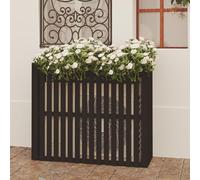 Couverture en bois blanc avec étagère, 3 Pcs écran de confidentialité de jardin pour poubelle, pompe de piscine et boîtier d'outils, pas de climatisation d'équipement d'extérieur, conception durable d