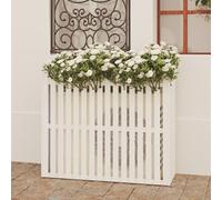 Couverture en bois blanc avec étagère, 3 Pcs écran de confidentialité de jardin pour poubelle, pompe de piscine et boîtier d'outils, pas de climatisation d'équipement d'extérieur, conception durable d