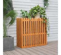 Couverture en bois blanc avec étagère, 3 Pcs écran de confidentialité de jardin pour poubelle, pompe de piscine et boîtier d'outils, pas de climatisation d'équipement d'extérieur, conception durable d