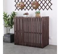 Couverture en bois blanc avec étagère, 3 Pcs écran de confidentialité de jardin pour poubelle, pompe de piscine et boîtier d'outils, pas de climatisation d'équipement d'extérieur, conception durable d