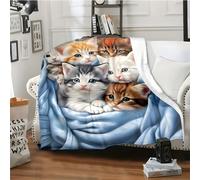 Couverture en flanelle avec de jolis motifs de chats