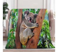 Couverture en flanelle douce avec motif koala