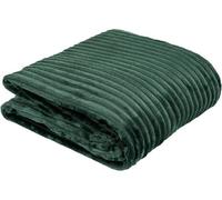 Couverture en flanelle microfibre - Couvre-lit à rayures - 150 x 200 cm - Vert