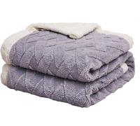 Couverture en laine Sherpa moelleuse - Couverture en laine de mouton de haute qualité, polaire douce, idéale comme couverture de salon ou pour se réchauffer au lit, 200 x 230 cm, gris clair