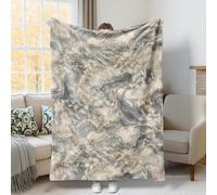 Couverture en molleton effet marbre, texture veines et contemporaines, douce et confortable, pour canapé, lit, bureau, dortoir, travail, 127 x 152 cm, gris automne