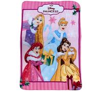 Couverture en polaire pour enfants - Plaid Cartoon Princesses Disney thème Noël 100 x 140 cm - Couverture douce en polaire 100% polyester 220 g/m² - Chaude et légère - Idéale pour la chambre, le lit